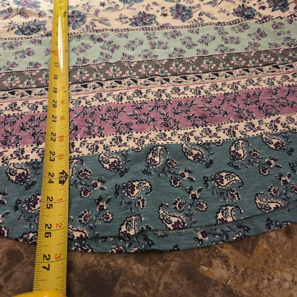 Loft sz XL floral geo print short slv t-shirt NWT boho casual garden spring - Picture 8 of 11